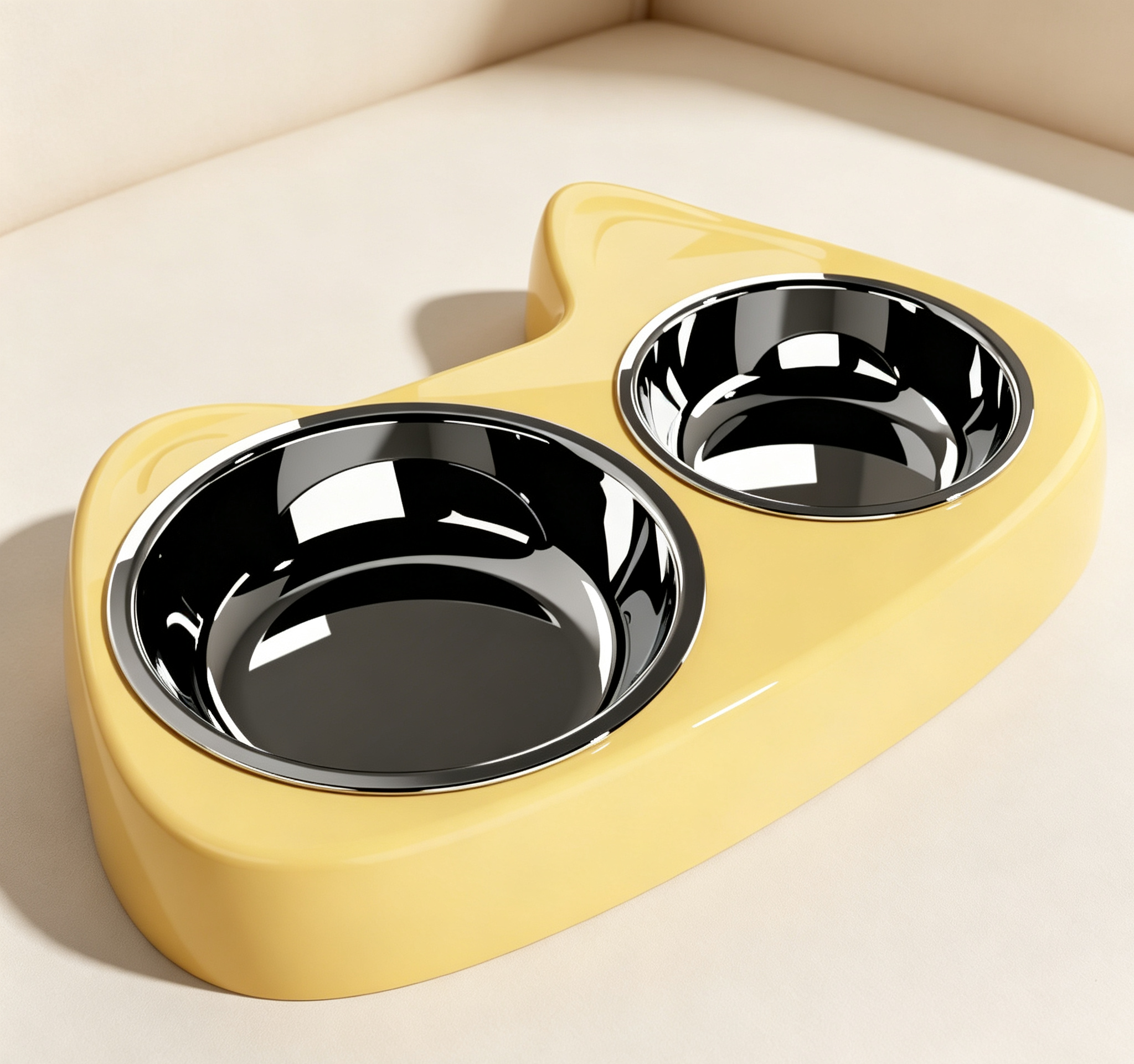 Moe-style cat ear shaped wooden bowl