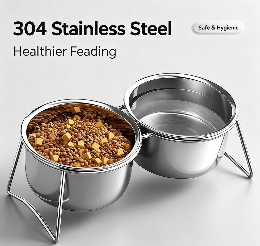 Twin bowls made of non-metallic steel