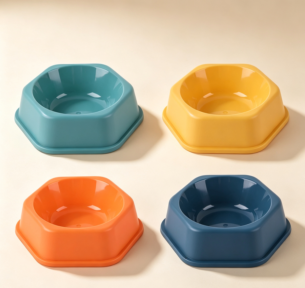 Hexagonal shape proof plastic bowl
