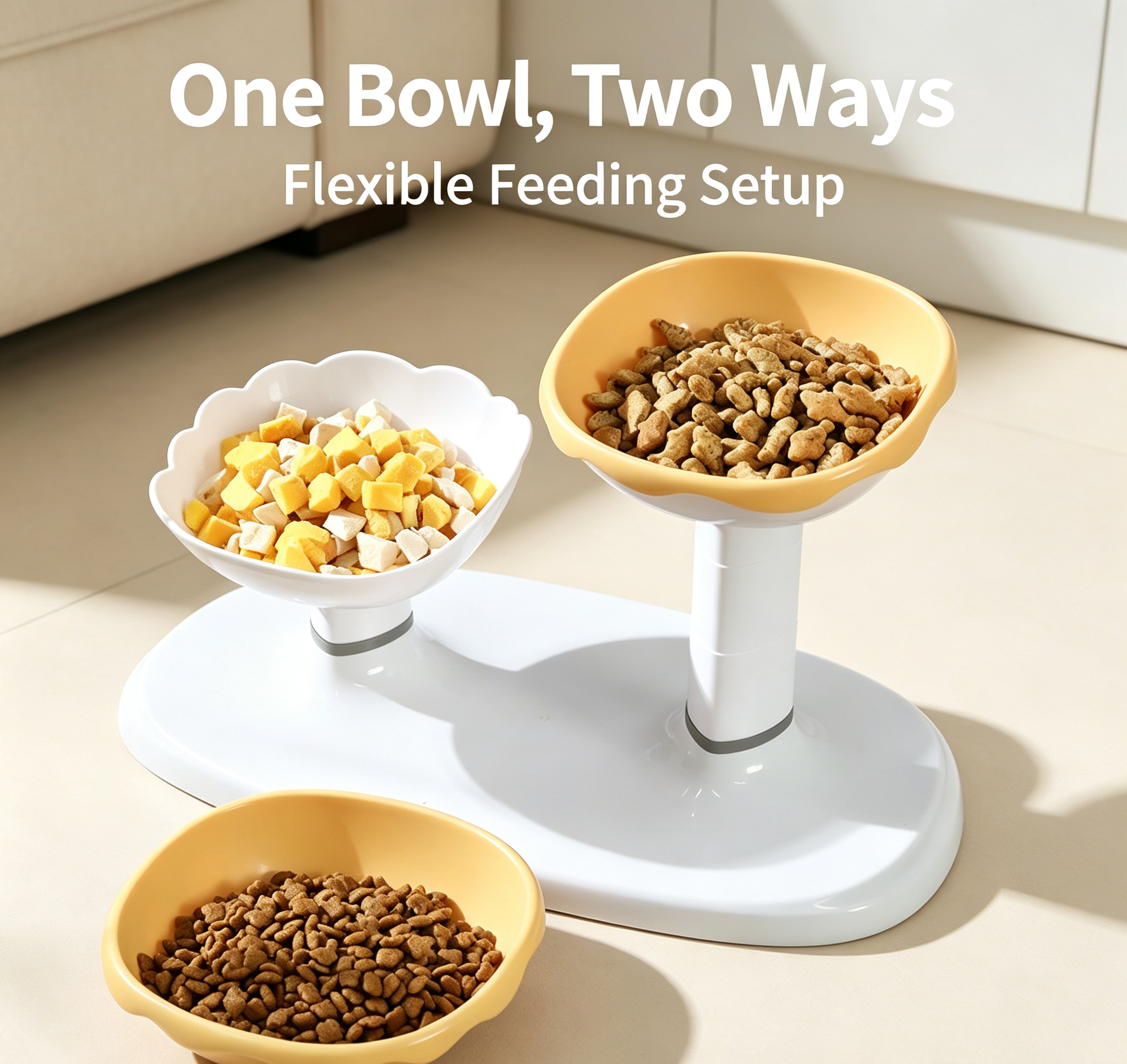 Cat food tray drinking water bowl